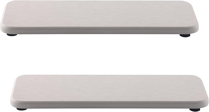 NiuYichee 2 Pcs Water Absorbing Stone Trays, Kitchen/Bathroom Sink Soap Dish, Diatomite Tray Used for Hand Soap & Cosmetic Bottles in The Modern Home, 3.54" W x 9" L, White