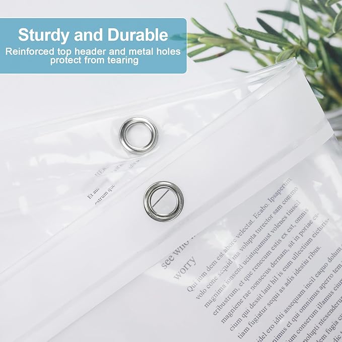 EurCross Clear Shower Curtain Liner Short Length 68 inches with 5 Magnets, Waterproof PVC-Free 9G Heavy Duty PEVA Shorter Transparent Shower Curtain 72 x 68 inch Without Hooks