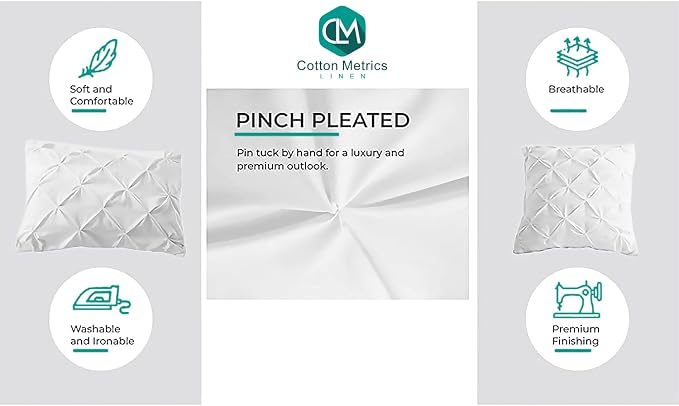 2 Pack Euro Pillow Shams 26x26 – 600 Thread Count 100% Organic Cotton Pinch White Square Pillow Covers with 2 Inch Flange, Soft & Smooth Premium Hotel-Quality Pillowcases Set of 2