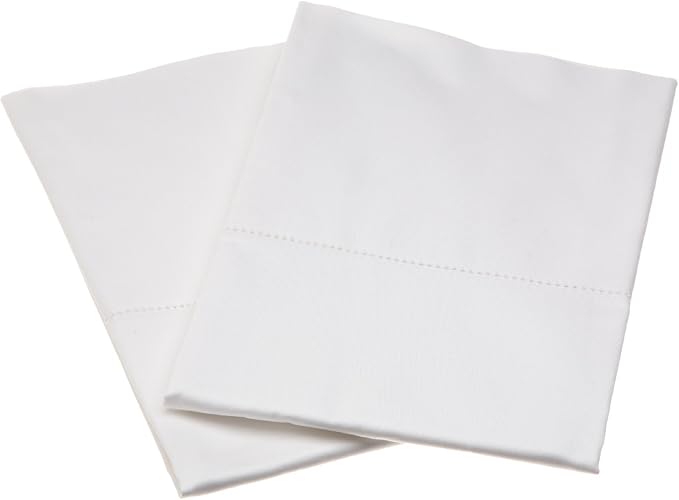 Organic Pillowcases Set of 2 for Standard, Queen and King Size Pillows - 100% GOTS Certified Organic Cotton Pillow Case Protectors (Standard, White)