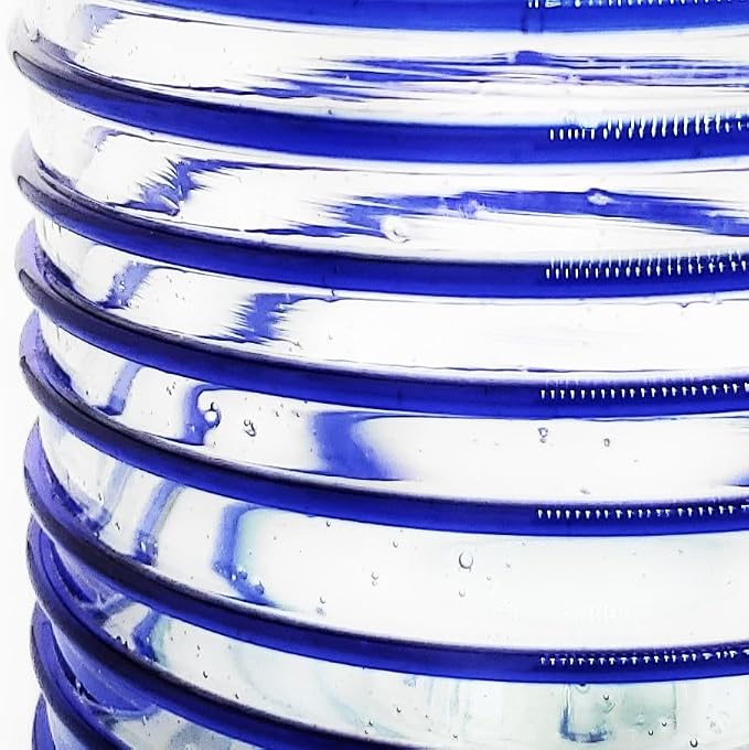 Cobalt Blue Spiral 10 oz Tumblers (set of 6), Recycled Glass, Lead-free, Toxin-Free (Tumbler)