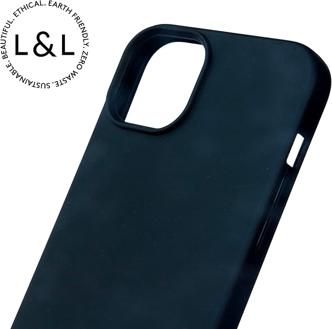 LOAM & LORE Biodegradable Phone Case for iPhone 15 Plus, Plastic Free Eco Friendly Phone Case, Plant Based Compostable iPhone 15 Plus, Premium Zero-Waste Phone Cover (Black)