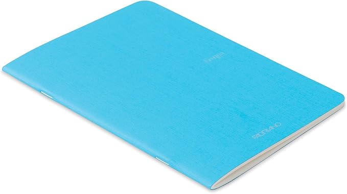 Fabriano EcoQua Notebook, 5.83" x 8.27", A5, Blank, 40 Sheets, Turquoise
