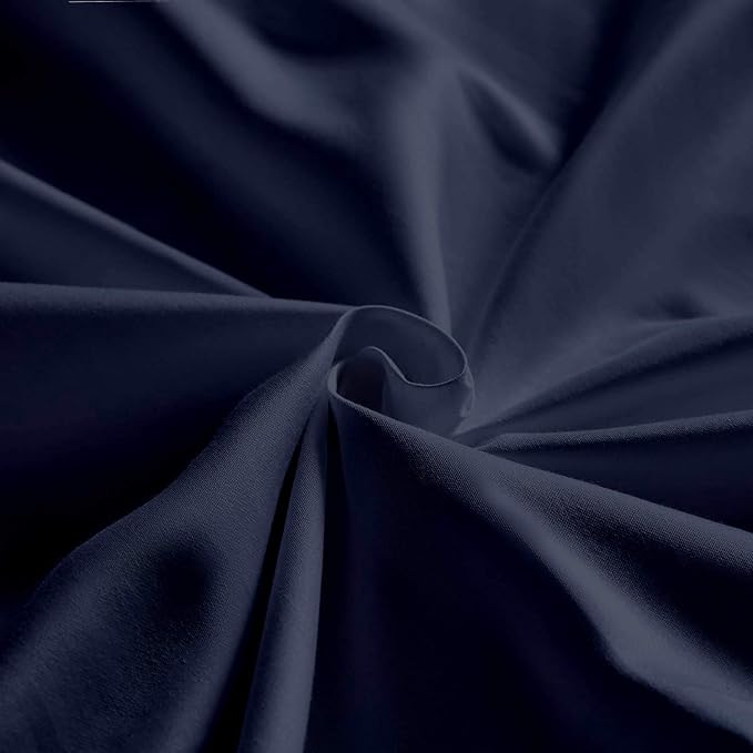 100% Real Certified Organic Cotton Bedsheet Set, Split Head King 34" Split Size 6 Piece 800-Thread-Count Sheet Set, [1 Fitted + 1 Flat + 4 Pillowcases], Extra 30" Deep Pocket Navy Blue