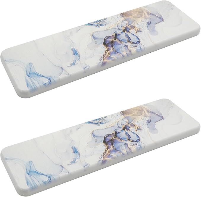 Dnyta 2pcs Blue Water Absorbing Stone Fast Drying Diatomite Bathroom Tray Diatomaceous Earth Tray for Bathroom and Kitchen