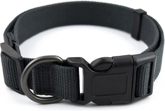 Grey Dog Collar for Large Dog, Breathable, Anti-Odor & Soft, Comfortable for Sensitive Skin Puppies, 90% Bamboo Rayon, Adjustable Quick-Release Buckle Pet Collar for Large Breeds
