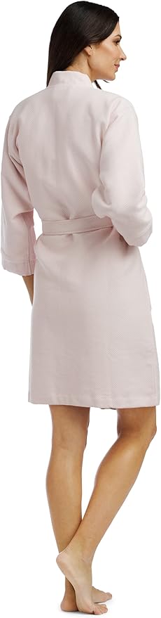 Fishers Finery Women's Waffle Kimono Resort Spa Robe; Above Knee Length