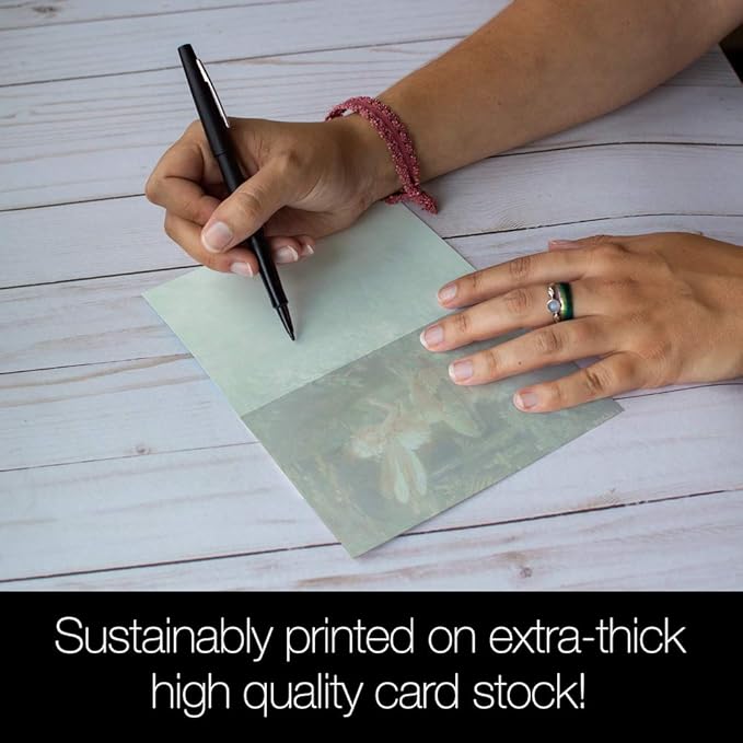 Tree-Free Greetings - All Occasion Cards - Artful Designs - 12 Greeting Cards + White Envelopes - Made in USA - 100% Recycled Paper - 4 x 6 - Faery Reflection (FS66497)