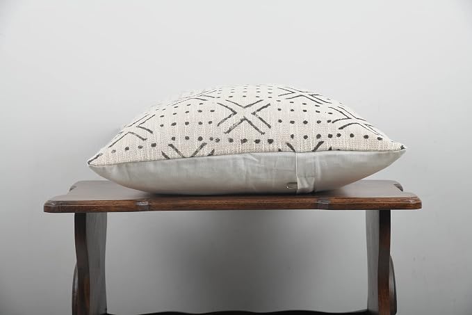 Trade Star Luxurious Square Cushion Cover Indian Decorative Sofa Pillow Case Modern Farmhouse Couch Cushion Cases for Bed Sofa Living Area (Ivory (Nova), 18 X 18 Inch)