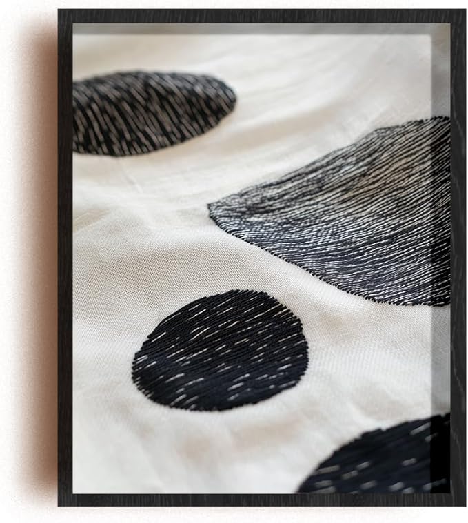 (Unframed) (16X20 Inch) Matte Wall Art Print Of Minimalist Line Embroidery Of Abstract - Eco-Friendly Poster, Custom Decor For Home, Office, Bedroom, Bath Room, Living Room, Dining Room, Made
