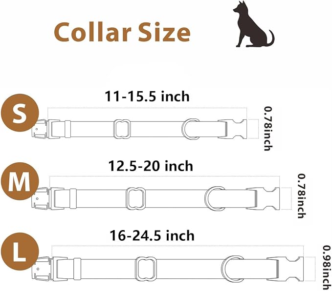 Silicone Dog Collar and Leash Set, Waterproof & Odor-Proof Puppy Collar for Small Dogs, Soft Flexible Leather-Look Dog Collars, Durable Thick Adjustable Pet Collar (Red, Large (16-24.5" Neck))