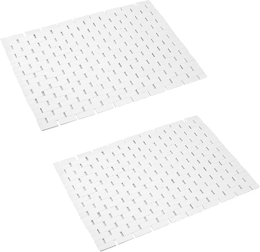 Bath Mat Bathroom Rugs Floor Wood Shower Bathtub Waterproof Non Slip Grey Accessories 16x24 Inch Easy to Clean, 3 pcs
