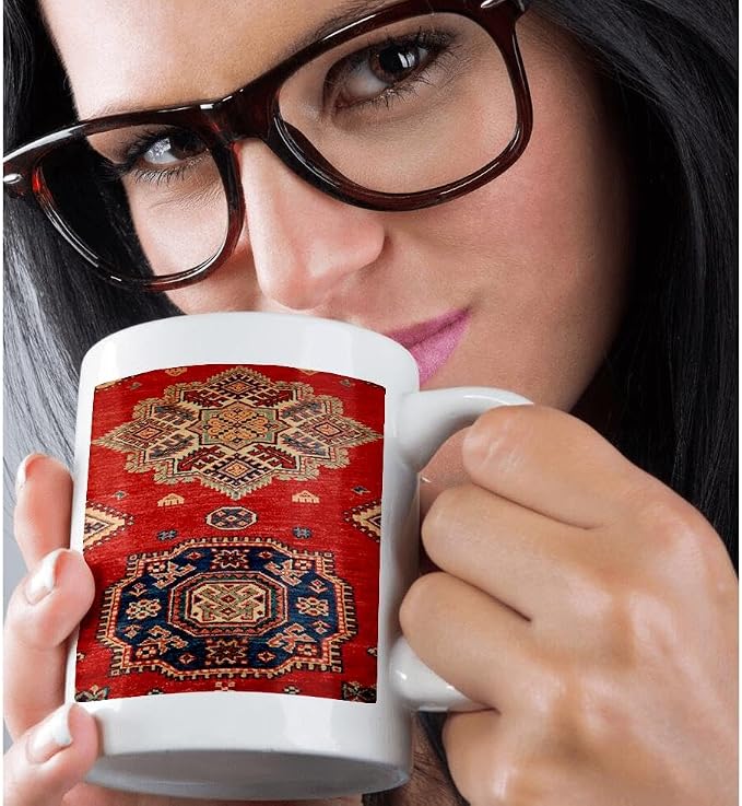 3dRose Natural Dyed Handmade Anatolian Carpet 11oz Magic Transforming Mug