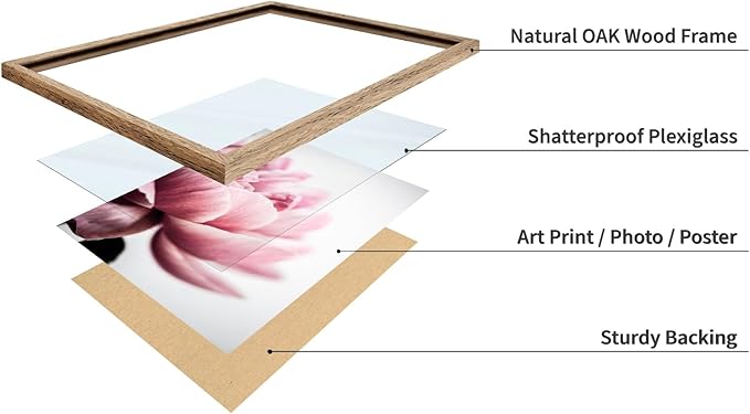 Monem Art Pink Peony Macro Photography Print - Minimalist Floral Art Poster - Wall Decor for Living Room, Bedroom or Office - 12x16 Beige Framed Wall Art by Mareike Bohmer