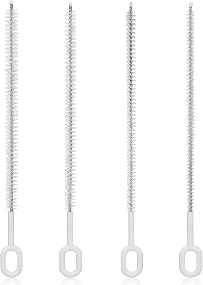 4 PCS Straw Cleaning Kit, Reusable Straw Brushes for Cleaning Straws | 10 Inch Stainless Steel Metal Straw Cleaner Brush, 10 Inch for Water Bottle Sip Cup Glass Straw