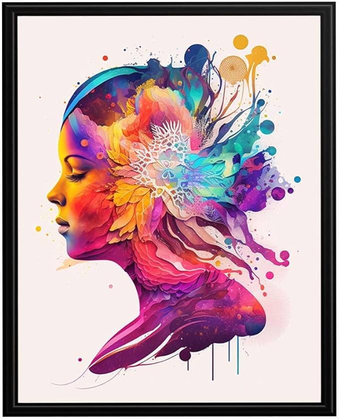InkFlow Posters Abstract Waves Poster - Vibrant Colorful Modern Art Design - Bold Swirling Lines for Living Room, Bedroom, Home - Artistic Digital Wall Print - 8x10 Unframed Canvas Print