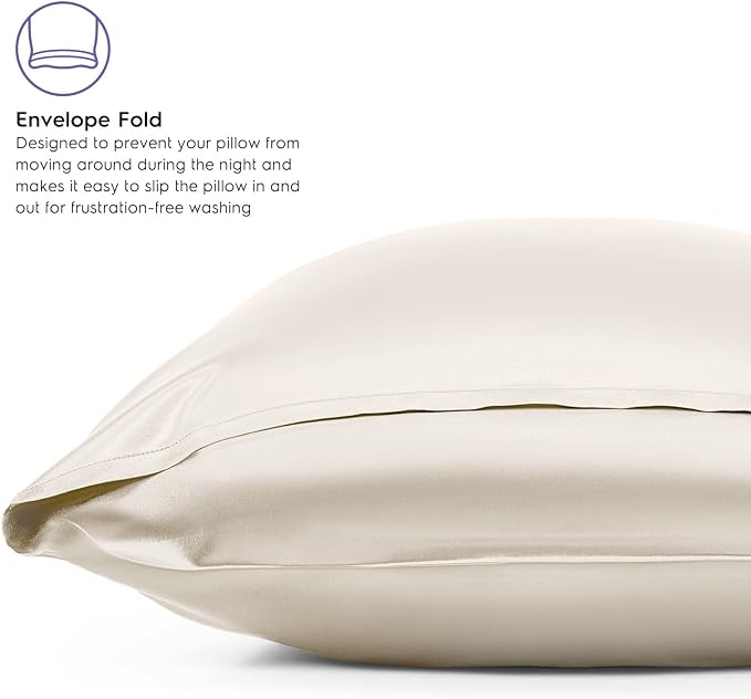 Tafts Pillow Cases - 22mm 100% Pure Mulberry 6A Silk Pillowcase for Hair & Skin with Zipper Closure, Cooling, Natural, Organic, Double Sided Silk Pillow Case (Cool White, Queen 20x30 1pc)