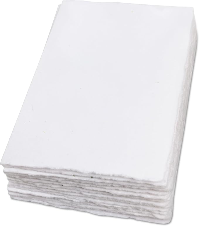 WANDERINGS Handmade Deckle Edge Blank Greeting Cards & Envelopes - 300 GSM Paper– 20 Cards for Invitations, Thank Yous, Greeting, Get Well and Birthday Cards (Blank)