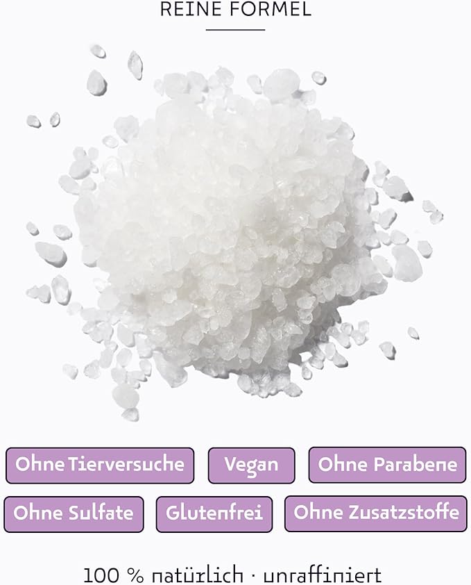 Dead Sea Salts for Soaking - Relaxing Salt Bath Soak for Body Rejuvenation - Natural Mineral Salts - Coarse Dead Sea Salt Bath Salts for Women & Men w/Lavender Infused Essential Oil (2.2lb)