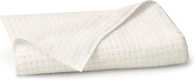 BOLL & BRANCH Turkish Waffle Bath Towel - Cream - 100% Organic Turkish Cotton - Lightweight Soft Absorbent Quick Dry Luxury Spa Bath Towel with Waffle Weave Texture - Premium Feel