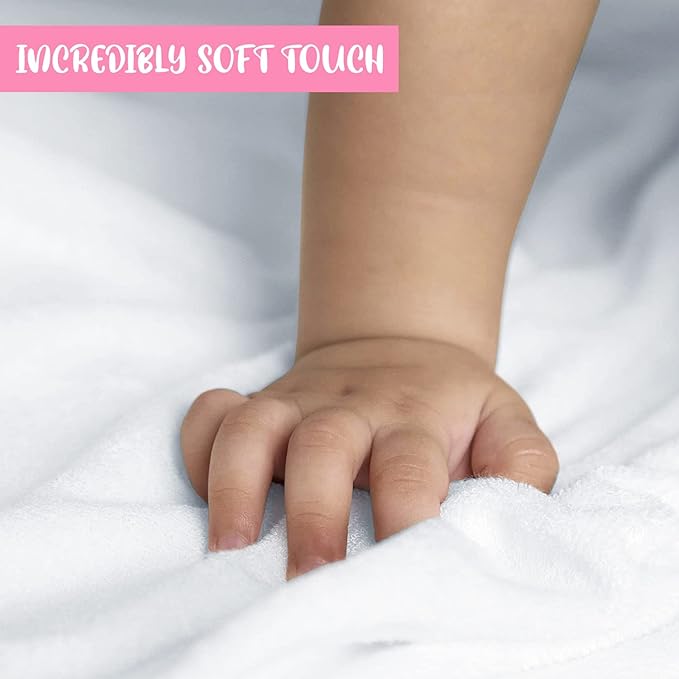 Set of 2 Hooded Baby Towels – White and Pink – Luxurious, Large and Super Absorbent – 30 x 30 Inch – Soft and Suitable for Infants, Toddlers and Kids – 400 GSM