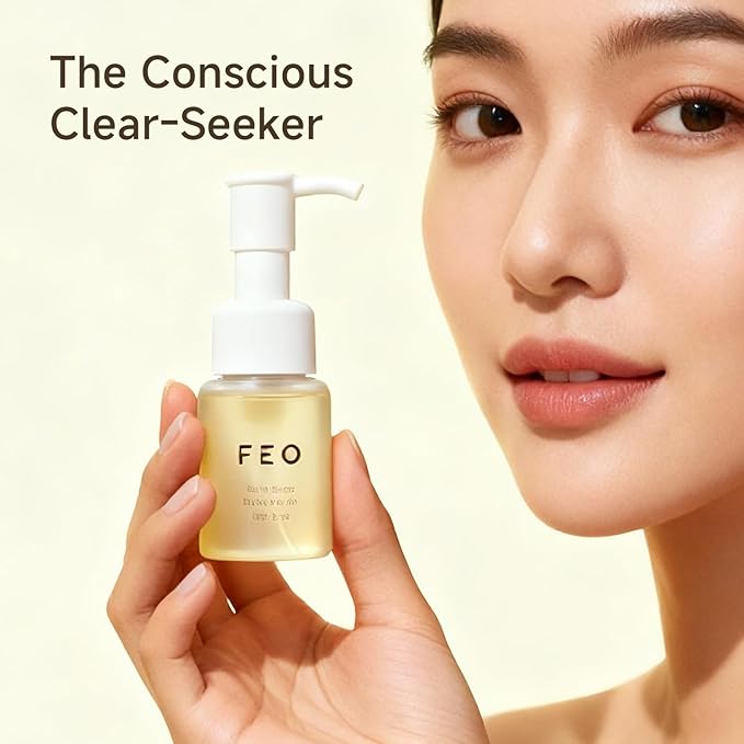 FEO Deep Cleansing Oil, Facial Cleansing Oil, Makeup Remover, Cleanses without Clogging Pores, Residue-Free, All Skin Types, Sensitive Skin, 1.01 fl. oz.