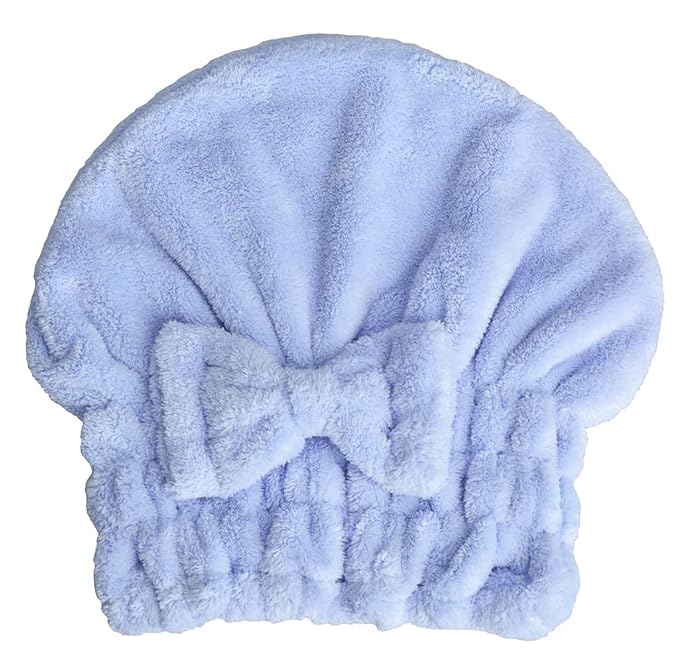 Microfiber Hair Drying Towels Head wrap with Bow-Knot Shower Cap Hair Turban hairWrap Bath Cap for Curly Long & Wet Hair Gift for Women 2pack