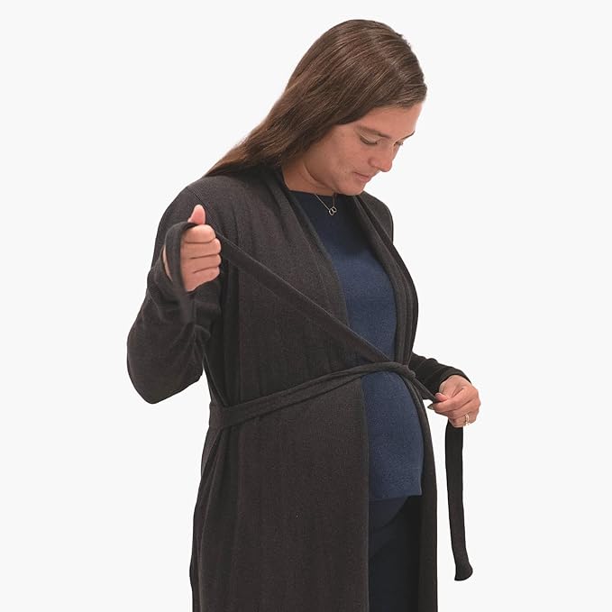 monica + andy Women's Robe, 100% Organic Women's Clothing for Labor & Delivery, Maternity Clothes, Postpartum Nightgown