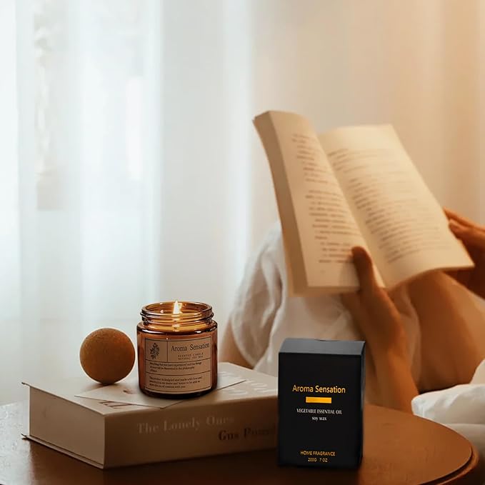Organic Coconut Vanilla Candles - Non Toxic Soy Candles for Home, Stress Relief & Meditation (7oz)