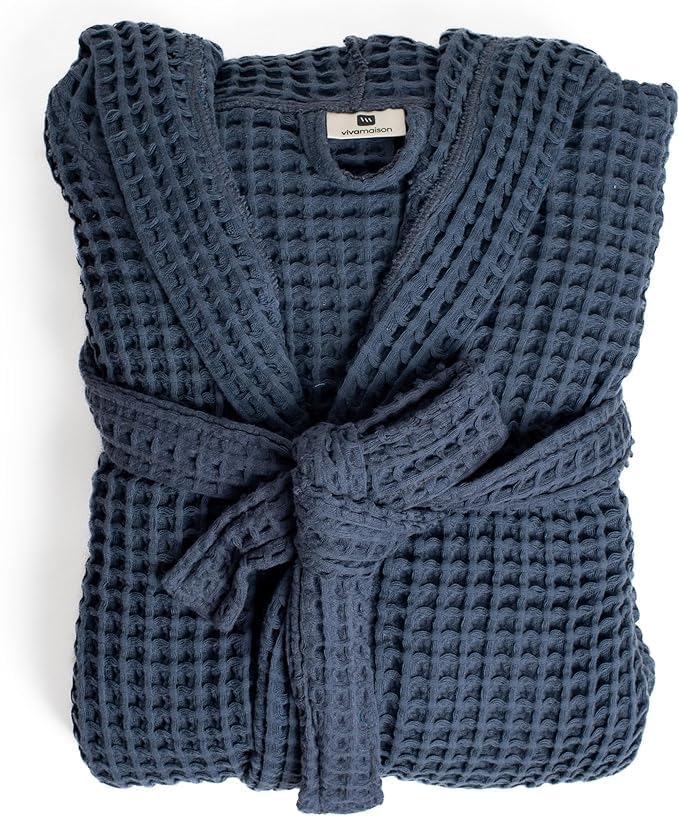 Unisex Hooded Waffle Robe for Women & Men 100% Turkish Cotton | Quick-Dry Bathrobe | Cozy Housecoat for Lounging