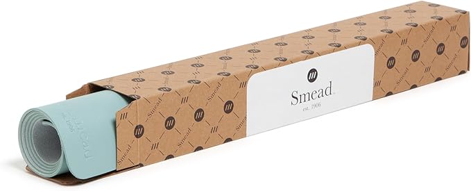 Smead Desk Pad, Vegan Leather Desk Mat with Non-Slip Faux Suede Backing, Perfect Desk Organizer for Office Decor, 31.5” x 15.7” Medium, Superior Blue (64835)