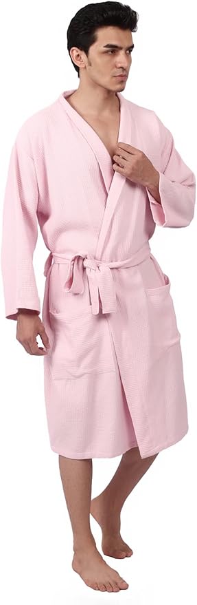 Women's Waffle Bathrobe – 100% Cotton, Lightweight & Absorbent, Spa Robe, Hotel & Lounge Robe