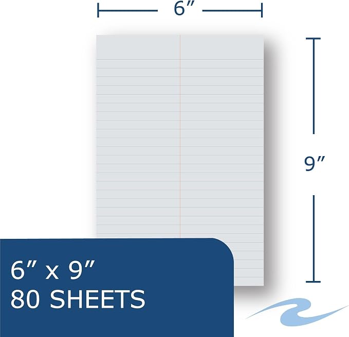 ROARING SPRING Enviroshades Colored Steno Books, 4 Pack of Memo Pads, Recycled Gray Paper, 6" x 9", 80 Sheets, Gregg Ruled, Perforated, Wirebound, Heavy Chipboard Back