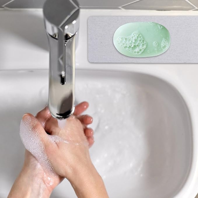Diatomite Tray,Non-Slip Fast-Drying Diatomite Coasters | Kitchen Soap Tray, Water Absorbing Stone Used for Hand soap & Cups & Plants and Cosmetic Bottles