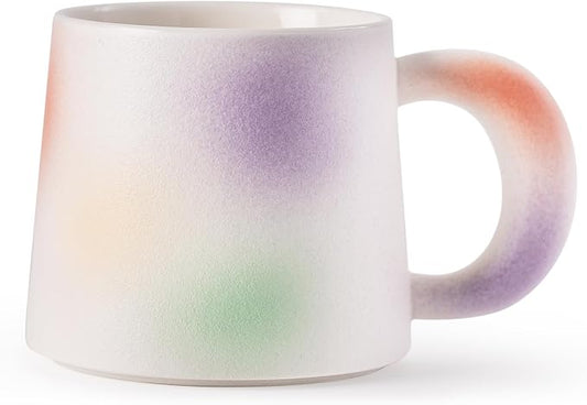 Ceramic Coffee Mug 11.6oz – Unique Artisan Ceramic Mug with Ergonomic Handle, Aesthetic Coffee Cup for Home & Office, Microwave Safe Gift Mug for Yourself or Friends