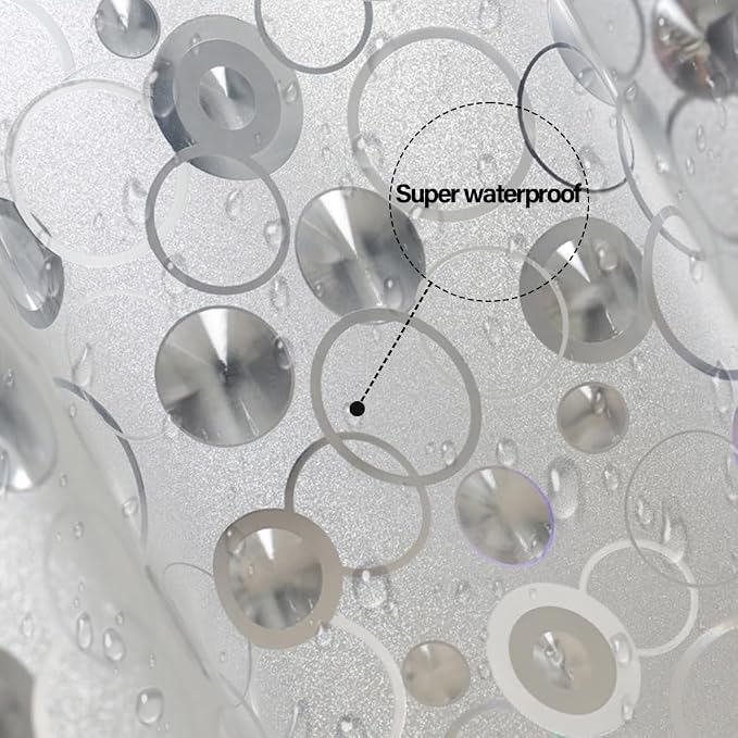 Plastic Shower Liner - Premium EVA Thickened Shower Curtain Liner with Rustproof Grommets and 3 Weighted Magnets, Waterproof Shower Curtain for Bathroom… (5G-Circular Pattern, 72”*72”)