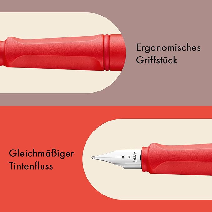 Lamy Safari Cosy Fountain Pen 020 Special Edition, Modern Fountain Pen in Strawberry Colour with Ergonomic Grip and Timeless Design, Nib Strength F - Special Model, Pack of 1
