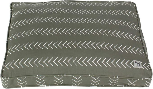 Molly Mutt Sheepy Wool Crate Mat - 100% Cotton Canvas Cover with Temperature-Regulating 100% Natural Wool-Filled Insert Dog Bed - Soft & Supportive Wool-Filled Bed - (48"x30"x2.5", Forever Young)