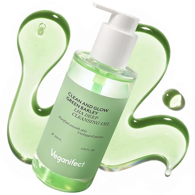 Hydrating Light Cleansing Oil for Sensitive Skin, Waterproof Makeup Remover & Blackhead Cleaner with Rice Bran Oil, Turmeric, and Centella Asiatica, Korean Skin care (205ml/6.93 fl oz)