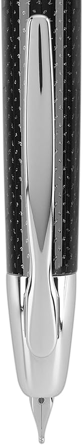 PILOT Vanishing Point Collection Refillable & Retractable Fountain Pen, Black Carbonesque Barrel with Rhodium Accents, Blue Ink, Broad Nib (60346)