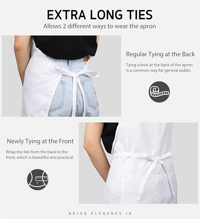 Syntus Apron for Men Women, Adjustable Cooking Kitchen Chef Aprons with 2 Pockets