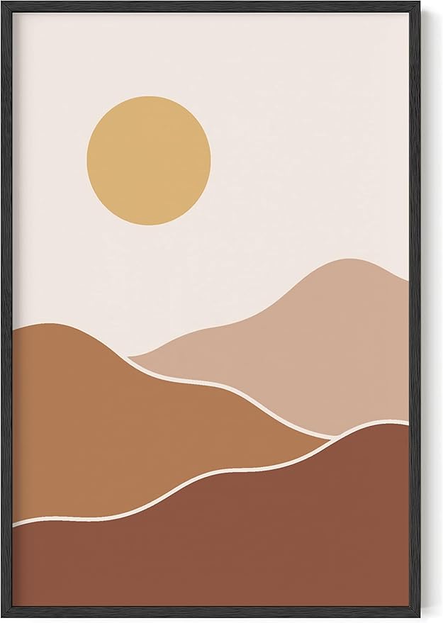 Y2K BOO Organic Abstract Shapes UNFRAMED Wall Art Minimalist Botanical Silhouette Earth Tones Terracotta Mid Century Modern 24x36 Inch Heavyweight Paper Studio Decor