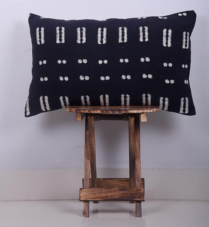 Trade Star Rustic Cushion Cover 100% Cotton Throw Pillow Case Mudcloth Cushion Cover Lumbar Pillow Cover Boho Accent Indian Farmhouse Bedding Decor Spring Cushion Case 14x22 Inches