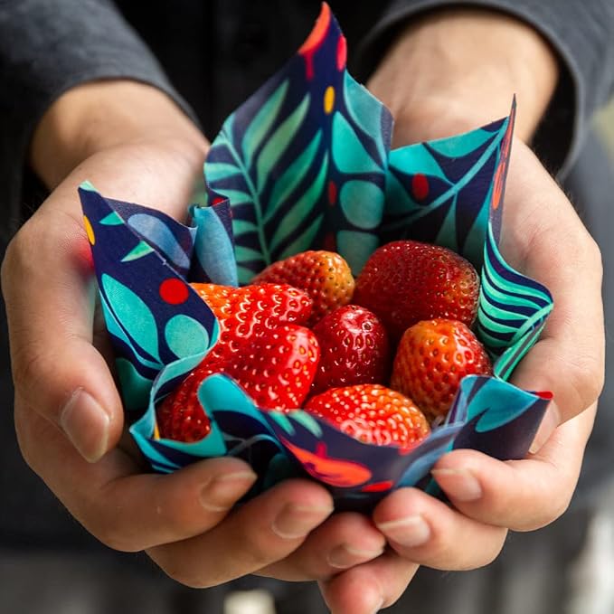 Zelten Beeswax Reusable Food Wraps - (3 Packs, 3 Sizes S,M,L) Plastic and Silicone Free, Eco-friendly Wrap, Wax Paper for Food,Banana