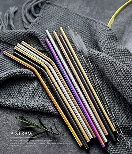 Rainbow Long Metal Straws Reusable 100Pcs. 265mm Ultra Long Stainless Steel Drinking Straws for 30oz and 20oz Tumblers Yeti in Bulk Order Dishwasher Safe (10.5" Long, Rainbow-100pcs Straight)