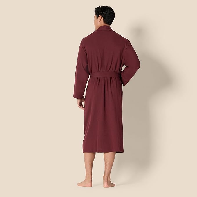 Amazon Essentials Men's Lightweight Cotton Waffle Bathrobe (Available in Big & Tall)