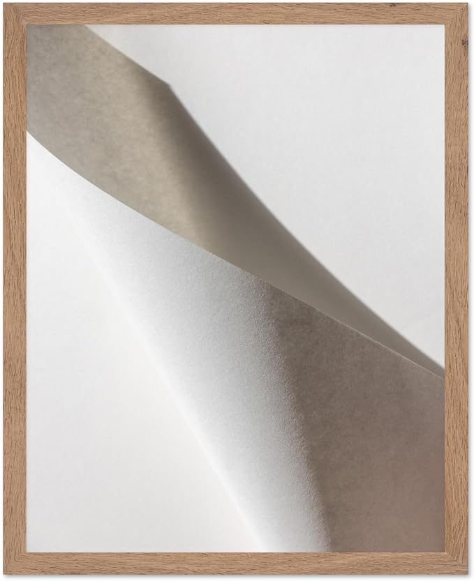 Monem Art Minimalist Folded Paper Abstract Print - Scandinavian Neutral Texture Art Poster - Wall Decor for Living Room, Bedroom or Office - 8x10 Beige Framed Wall Art by Mareike Bohmer