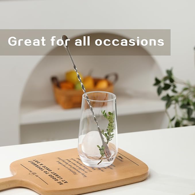 Wlasss Drinking Glasses Set of 6, 16.4 oz Crystal Water Glasses,Tall Glass Cups,Highball Glass for Cocktail,Juice,Mojito,Iced Tea,Kitchen and Bar Glassware,Gifts for Christmas