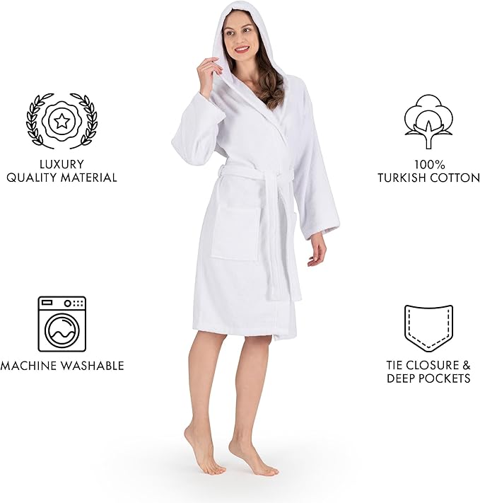 Nine West Women's Hooded Terry Bathrobe
