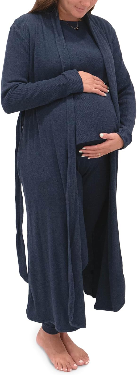 monica + andy Women's Robe, 100% Organic Women's Clothing for Labor & Delivery, Maternity Clothes, Postpartum Nightgown